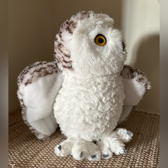 Snowy Owl Plush 12” Stuffed Animal White Brown Yellow Eyes Soft - Wild Republic - Picture 2 of 7
